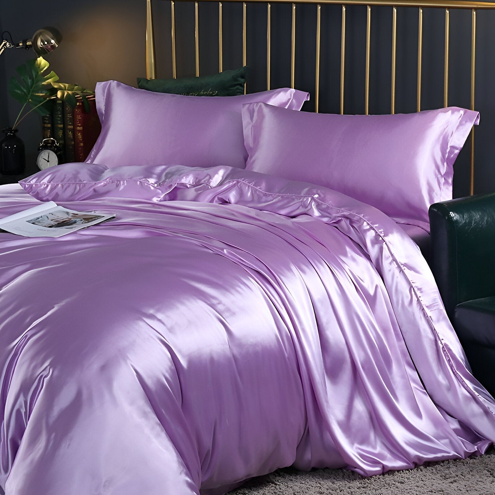 Lavender Duvet Cover Set — Silky-Soft 3-Piece Bedroom Ensemble — Front view