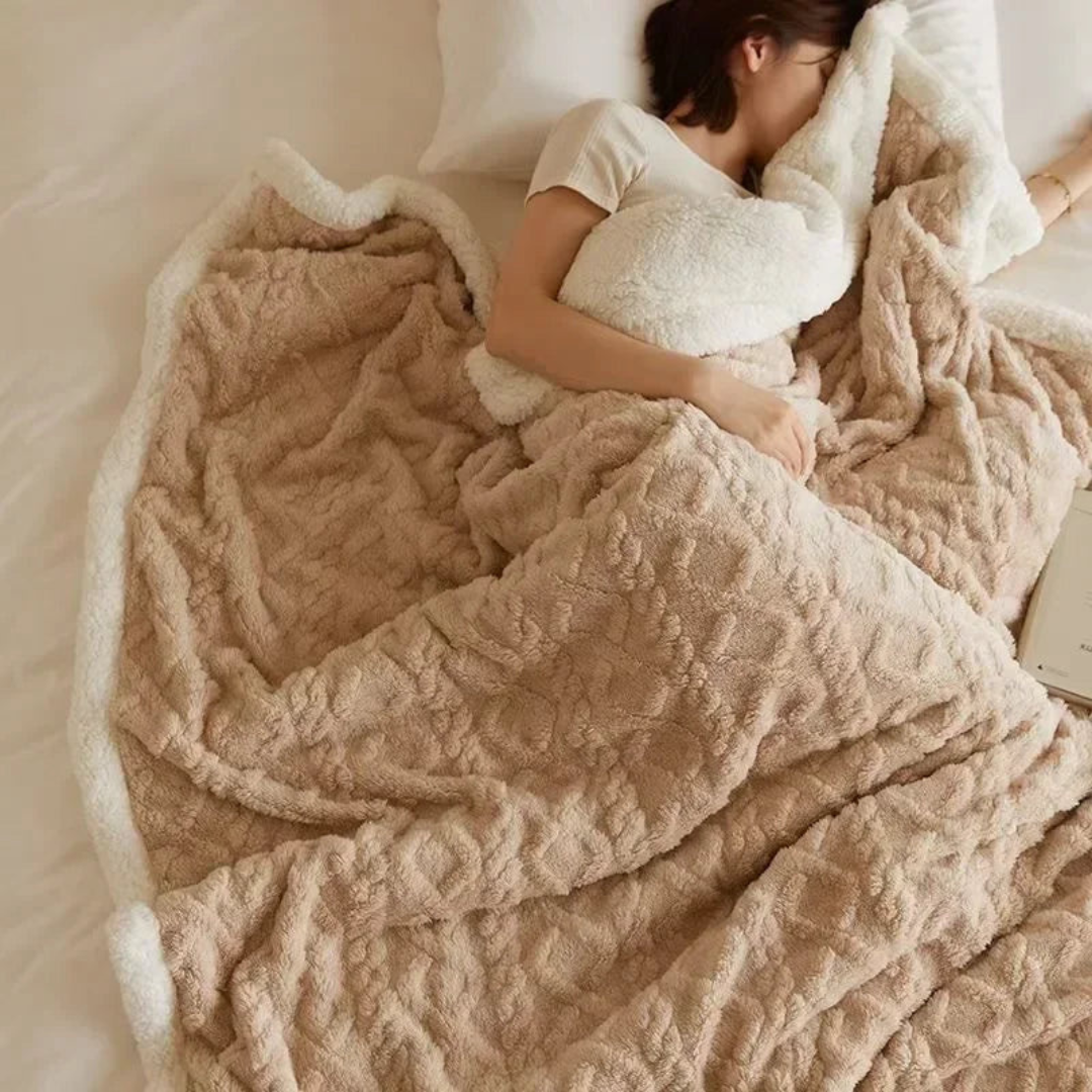Thick Warm Reversible Fleece Blanket — Plush Nordic Comfort — Lifestyle 6