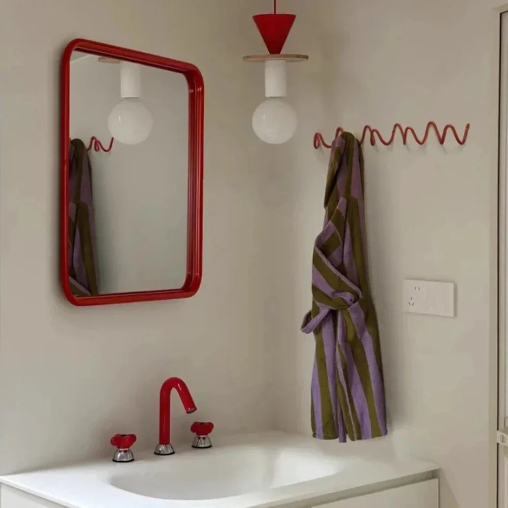 Wrought Iron Wall Hooks — Modern Wave-Design Coat Rack — Lifestyle 3
