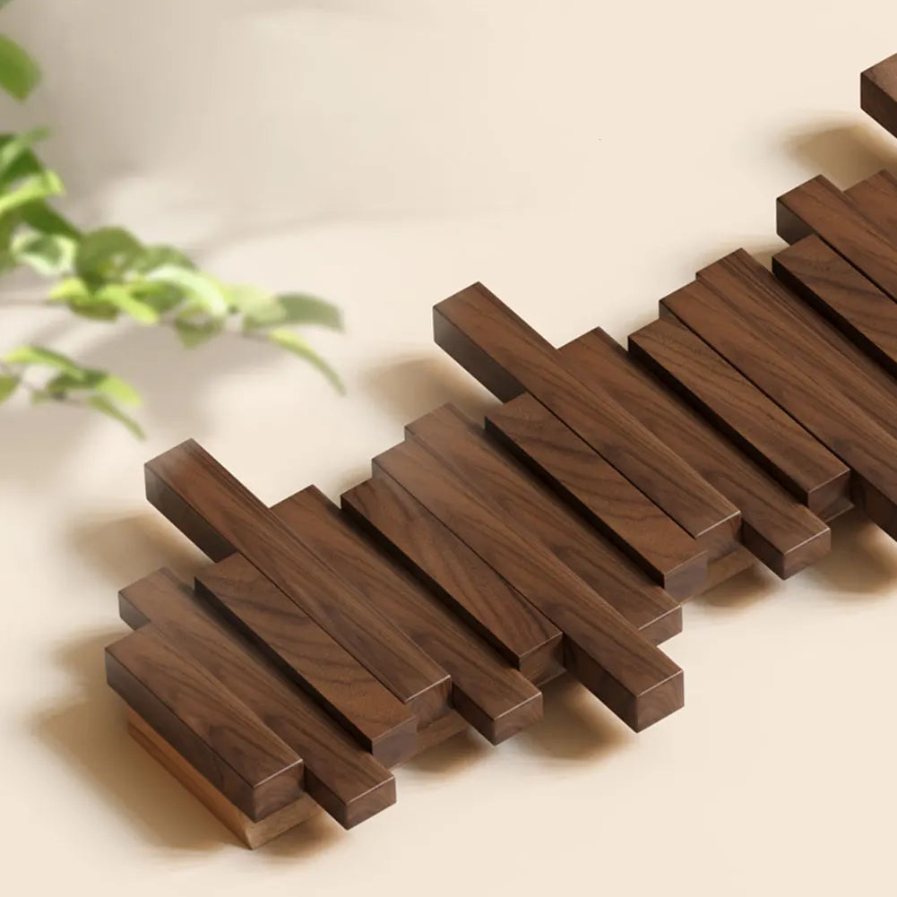 Wooden Wall-Mounted Coat Rack — Timber Hook Rail — Lifestyle 3