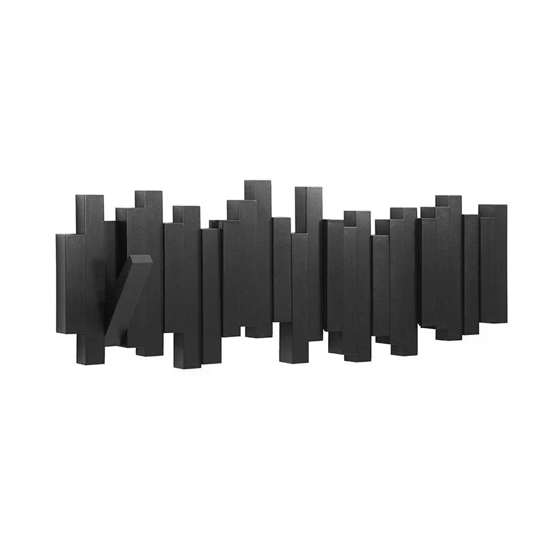 Wooden Wall-Mounted Coat Rack — Timber Hook Rail — Lifestyle 7