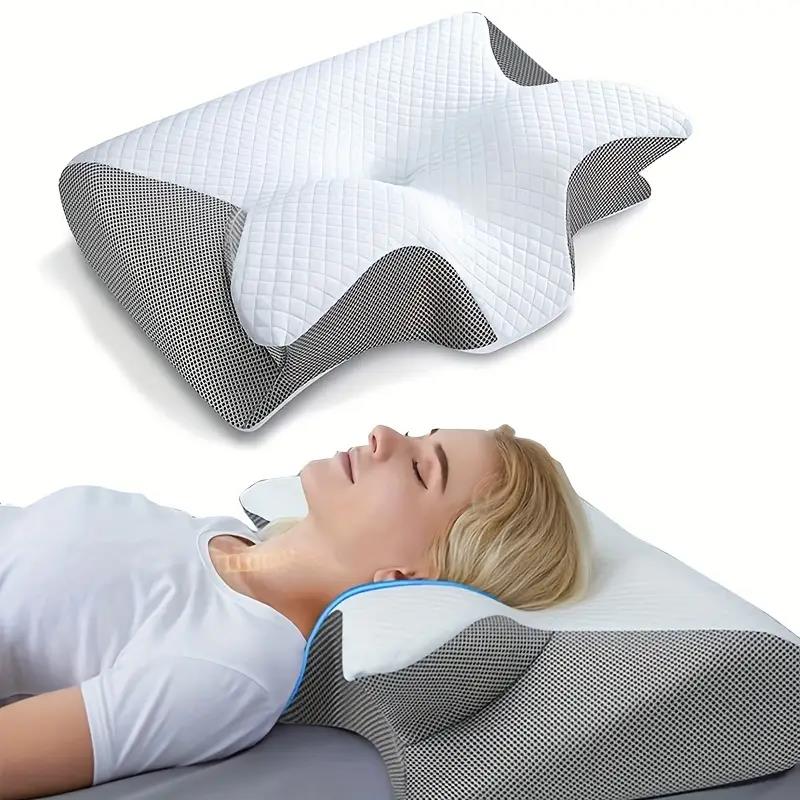 Butterfly Memory Foam Neck Pillow with Armrests — Side & Back Sleeper Support — Lifestyle 4