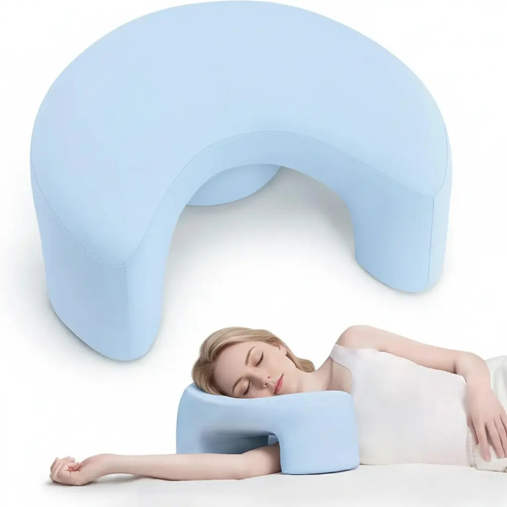 Arm Support Pillow for Comfortable Sleep - Available in Sky Blue, White, and Light Gray — Lifestyle 9