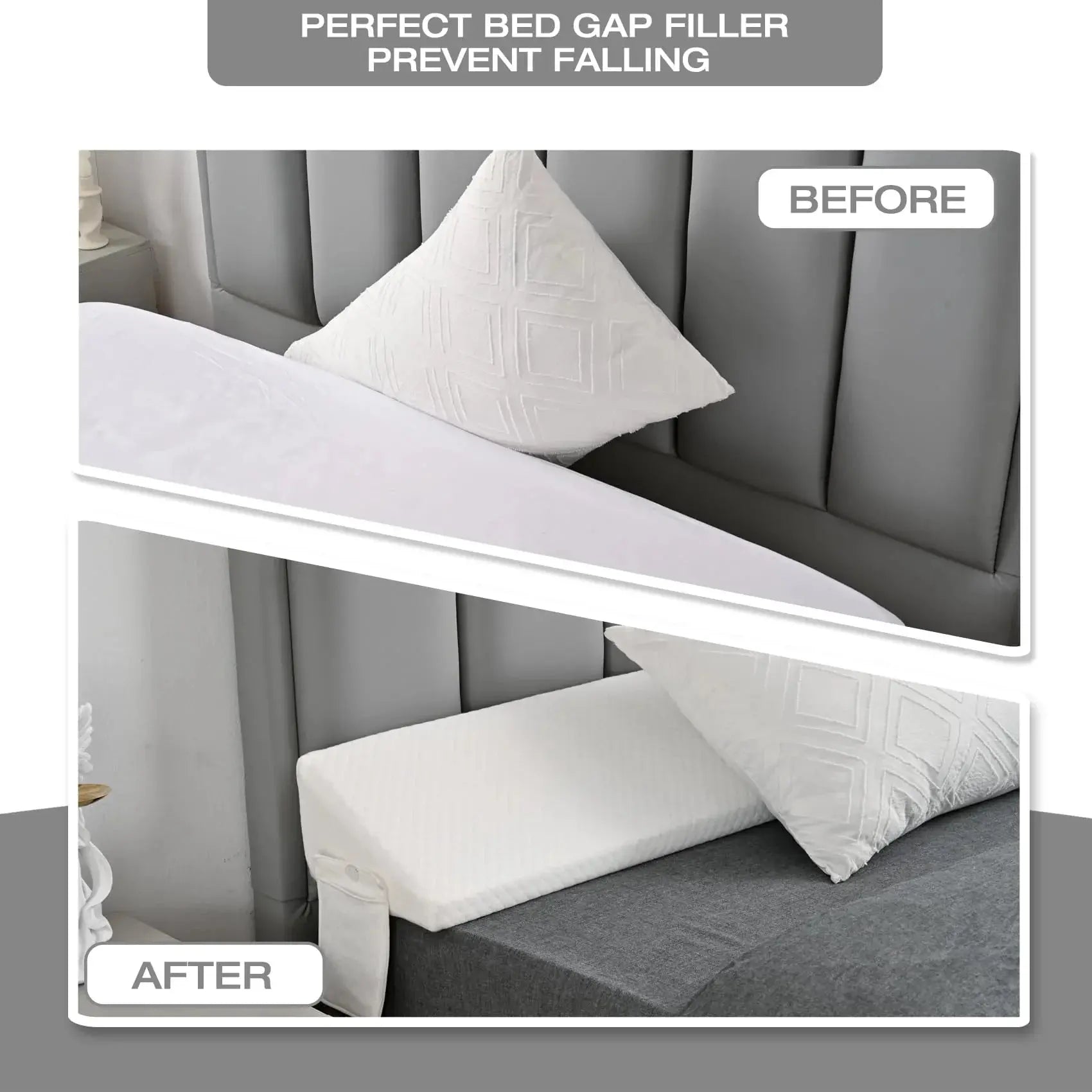 Comfortable Bed Wedge Pillow for Elevated Sleep and Relaxation – Available in White and Gray, Multiple Sizes — Lifestyle 8