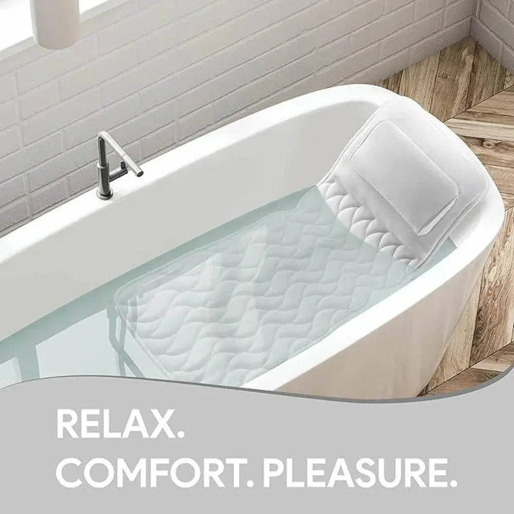 Luxurious Bath Pillow for Relaxation - Available in Dark Gray and White, 127x43x10cm Dimensions — Lifestyle 2