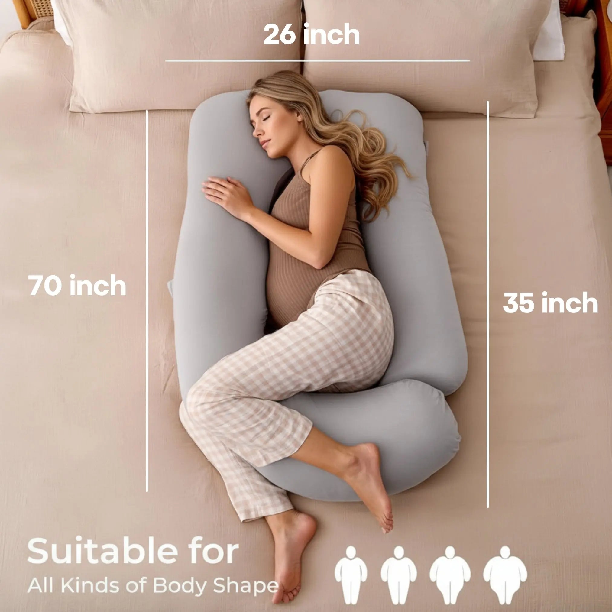 Comfort Body Pillow for Relaxation and Sleep - Available in Navy Blue, Gray, and Black — Lifestyle 6