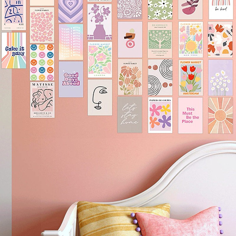 Pastel Art Wall Collage Cards — Considered Home Styling — Detail