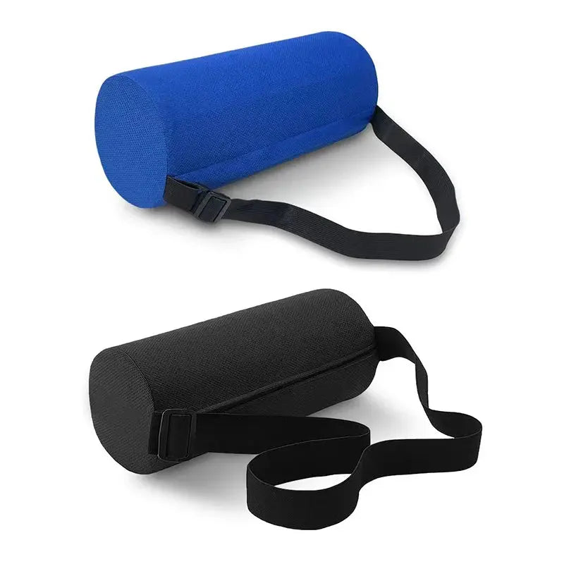 Adjustable Strap Memory Foam Back Cushion for Comfort in Blue, Black, and Grey Variants — Lifestyle 5