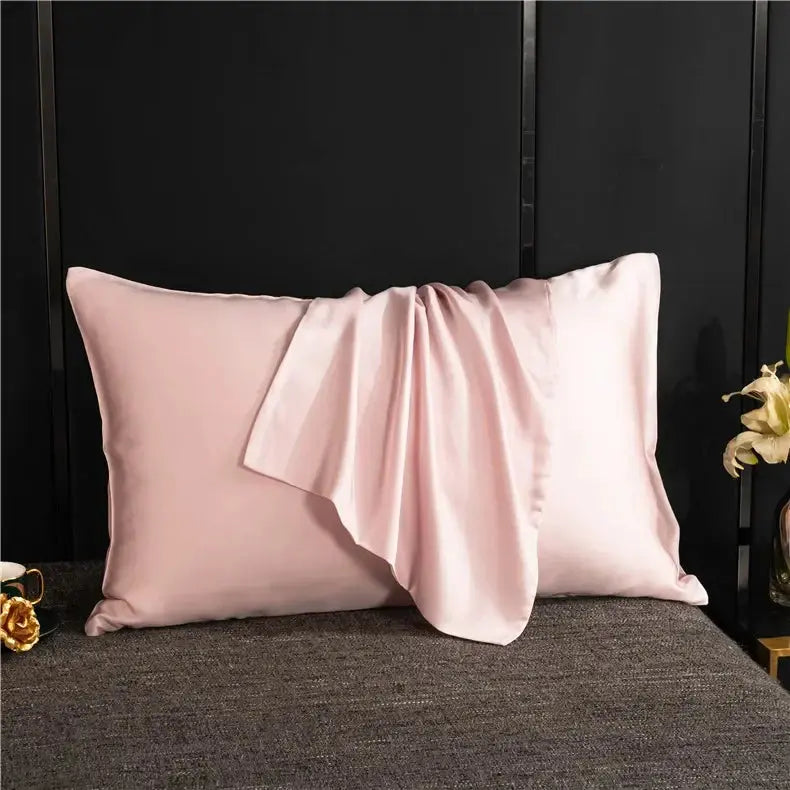 Natural Mulberry Silk Pillowcase for Hair and Skin - 20 x 30 inches in Dark Blue, Shallow Khaki, Light Pink, Red — Lifestyle