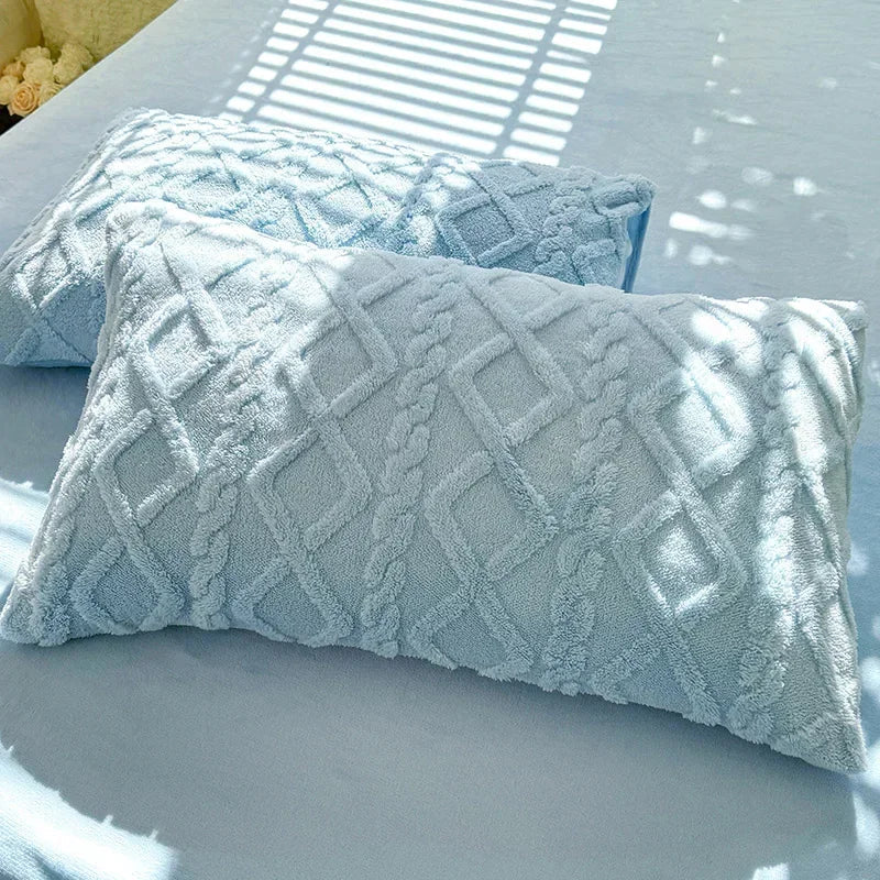 Ultra-Soft Textured Pillow Cases (2-Pack) — Cotton-Blend for Fitted Bed Sheets — Lifestyle 5