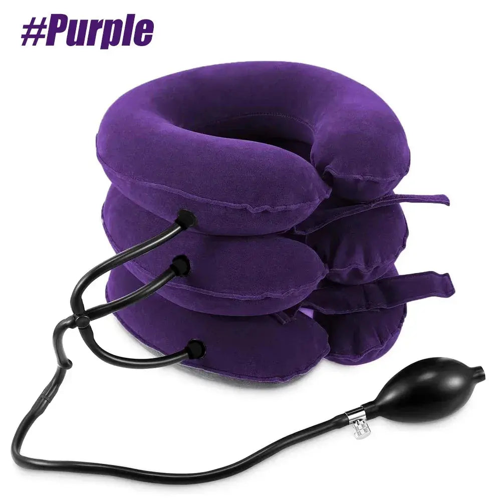 Inflatable Neck Pillow for Sleep and Recovery - Available in Brown, Red, Blue, and Purple — Lifestyle 10