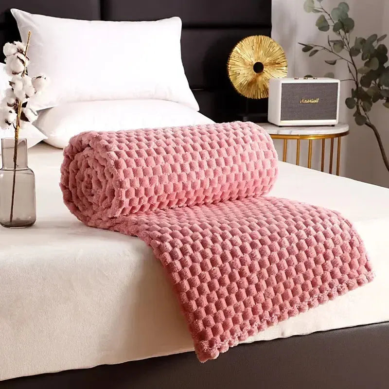 3D Cloud Design Silky Flannel Fleece Blanket in Army Green, Light Gray, Red, Blue - Multiple Sizes Available — Lifestyle 17