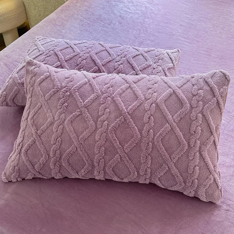 Ultra-Soft Textured Pillow Cases (2-Pack) — Cotton-Blend for Fitted Bed Sheets — Lifestyle 4