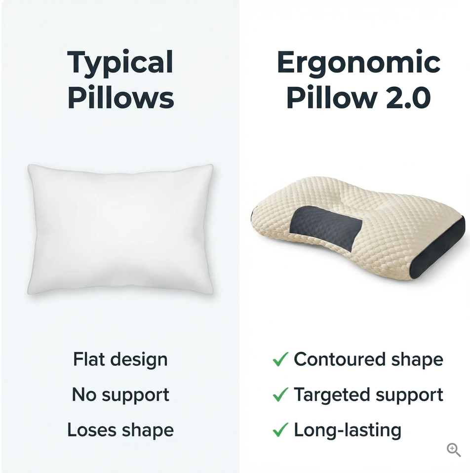 Ergonomic Pillow 2.0 — Align Your Spine, Sleep Deeply