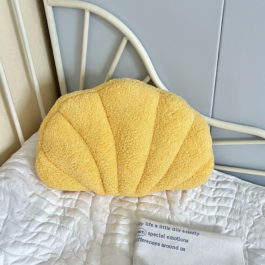 Shell Plush Cushion — Soft Terry Fabric for Sofa and Bed Styling — Lifestyle 4