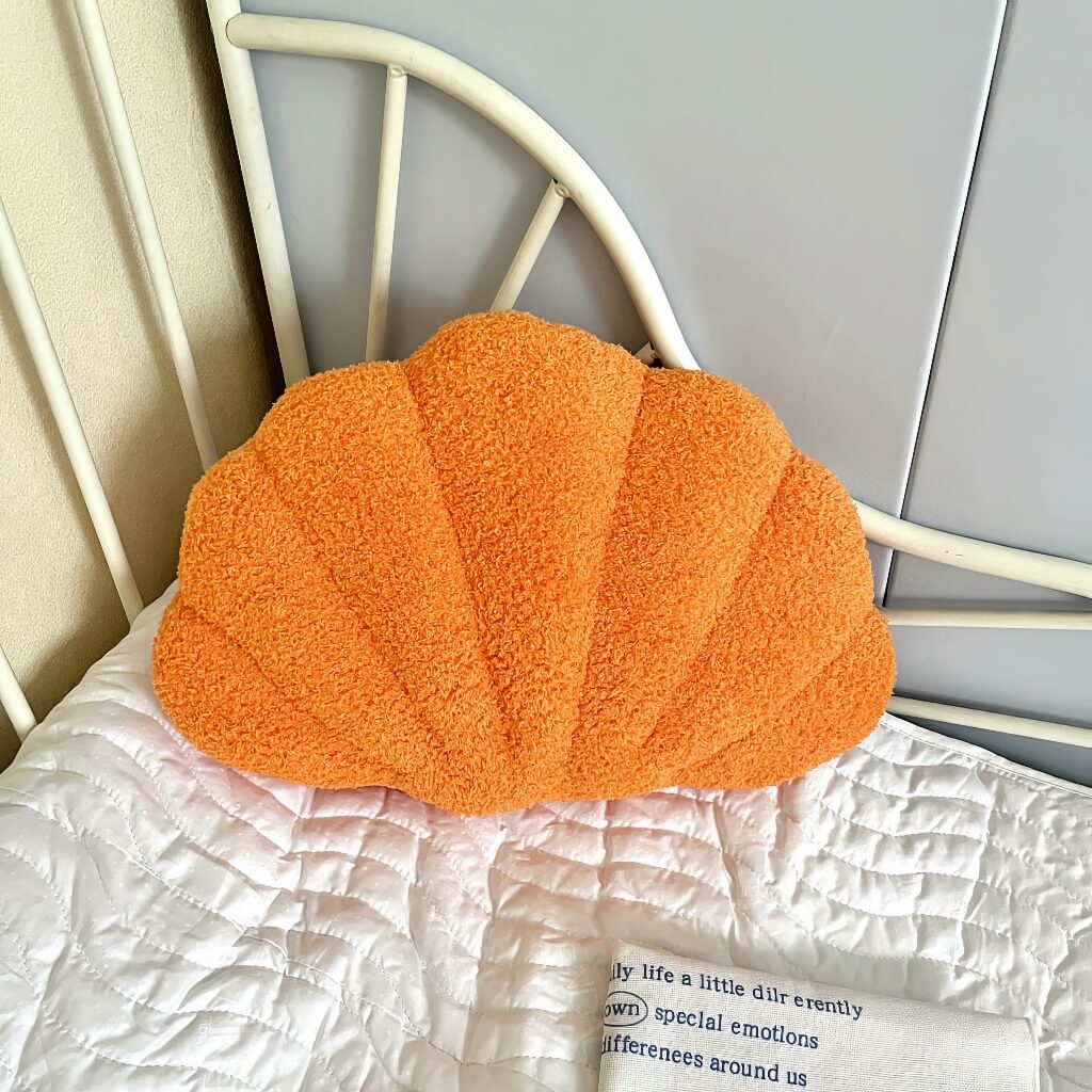 Shell Plush Cushion — Soft Terry Fabric for Sofa and Bed Styling — Lifestyle 6