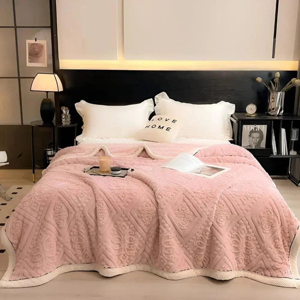 Thickened Double-Sided Breathable Blanket for Comfortable Sleep in Brown, Green, White, or Sky Blue - Multiple Sizes Availabl