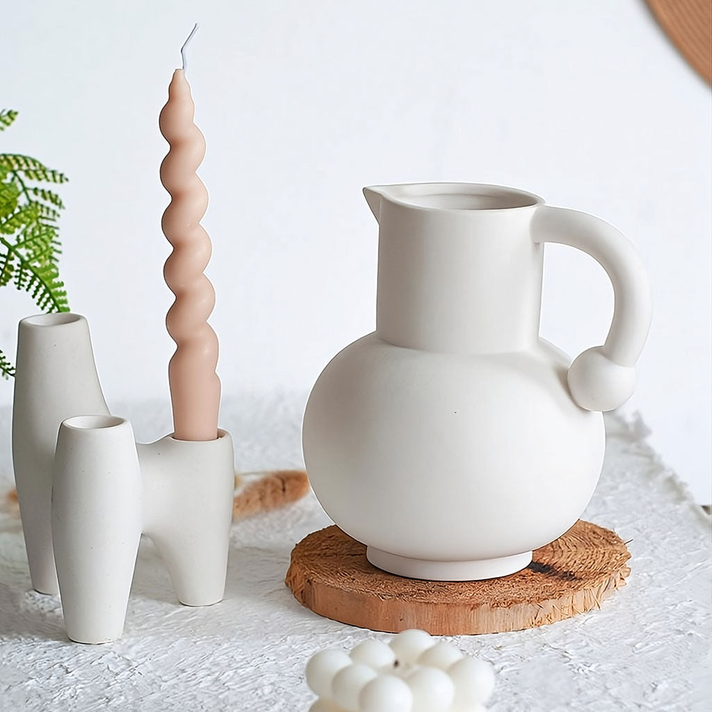 Abstract Triple Ceramic Candle Holder — Decorative Accent for Considered Styling — Lifestyle 2