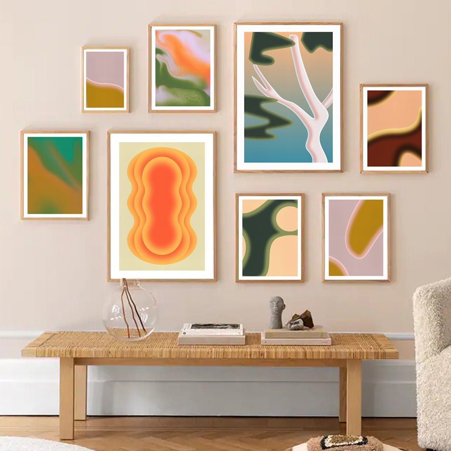 Abstract Waves Canvas Posters — Considered Home Styling — Detail