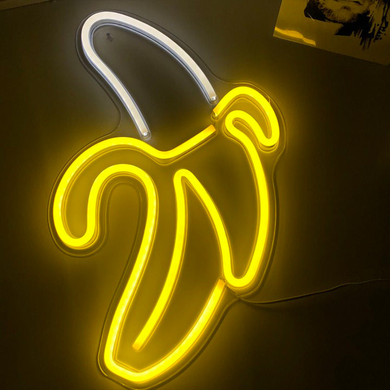 Banana Wall Neon Sign — Warm LED Mood Lighting for Bedside — Lifestyle 1