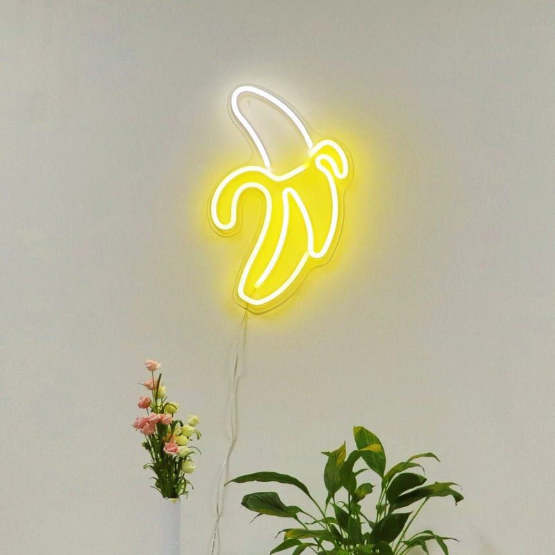 Banana Wall Neon Sign — Warm LED Mood Lighting for Bedside — Detail