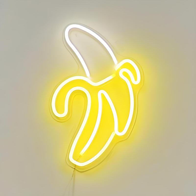 Banana Wall Neon Sign — Warm LED Mood Lighting for Bedside — Front view