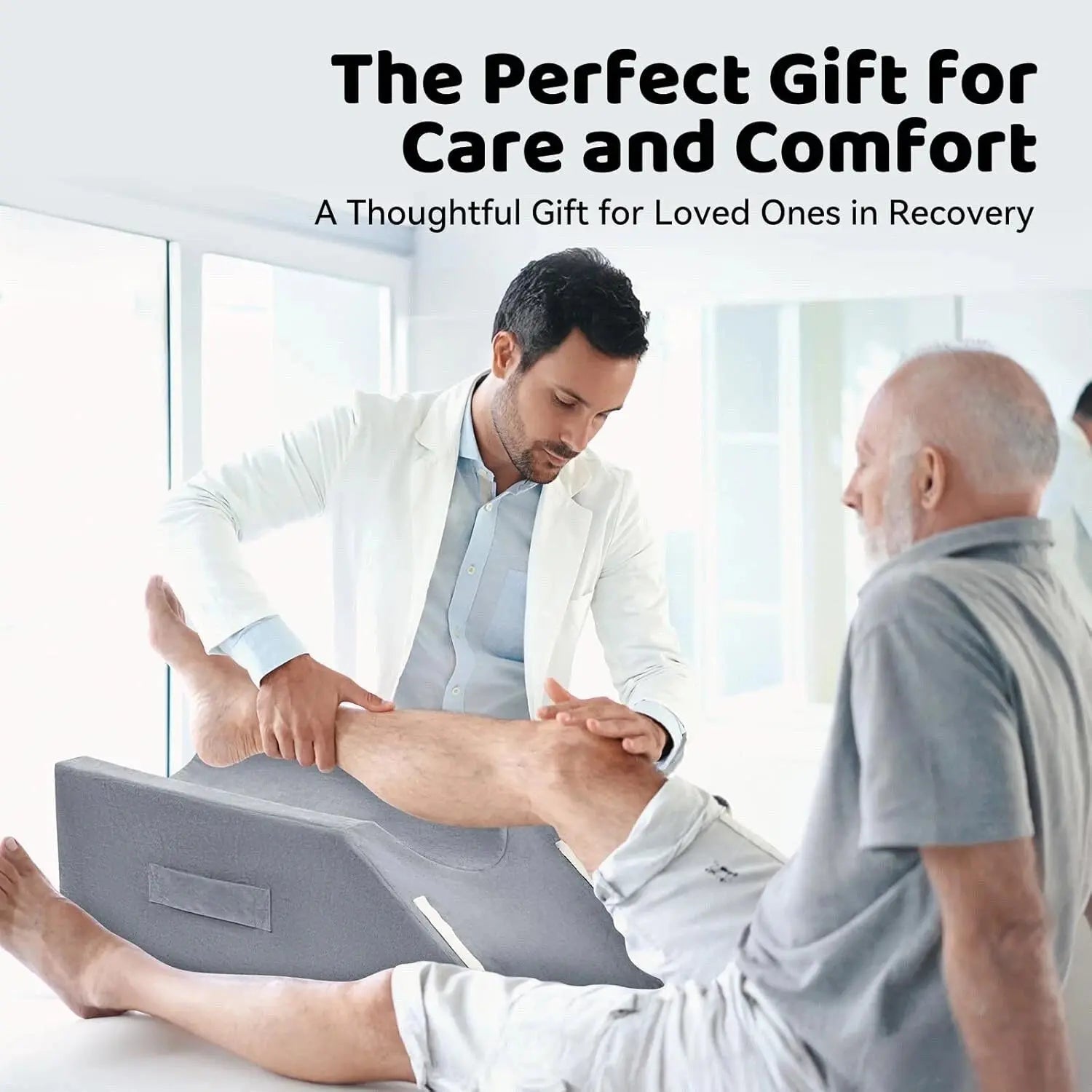Leg Elevation Pillow - Adjustable Wedge Cushion for Comfortable Sleep and Recovery, 75x30x20cm — Lifestyle 4