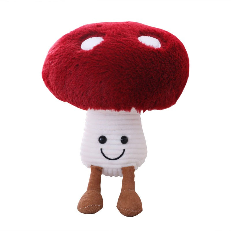 Mushroom Plush Cushion — Soft Decorative Pillow for Bed and Sofa Styling — Front view