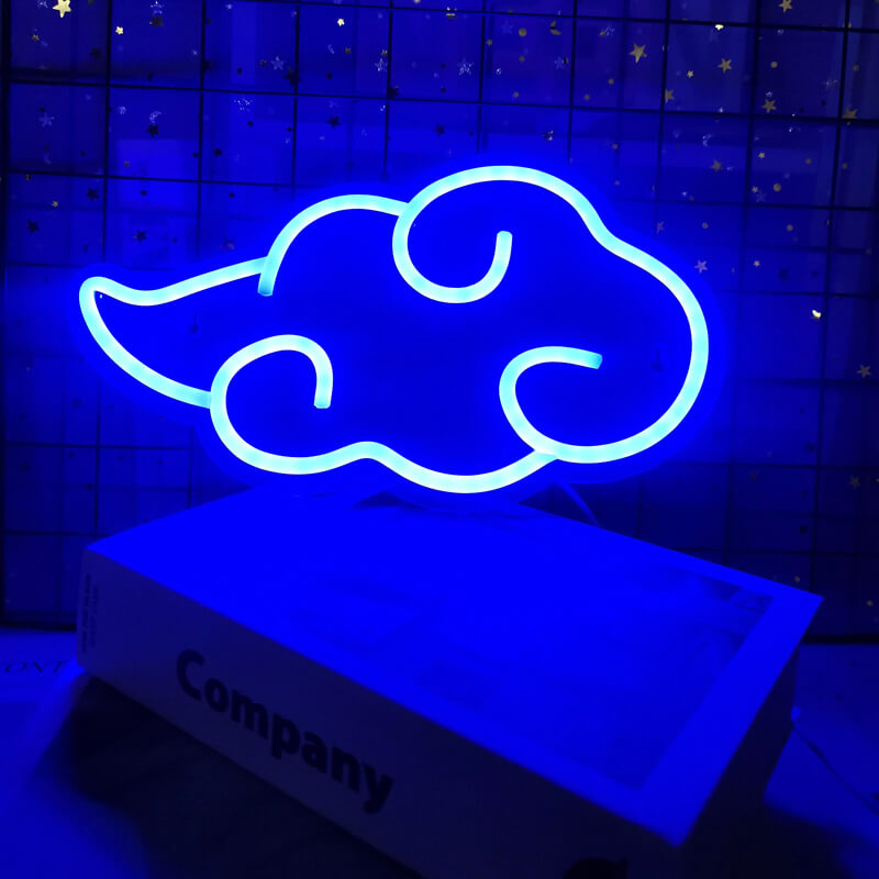 Anime Cloud Neon Sign — Warm LED Mood Lighting for Bedside — Lifestyle 4