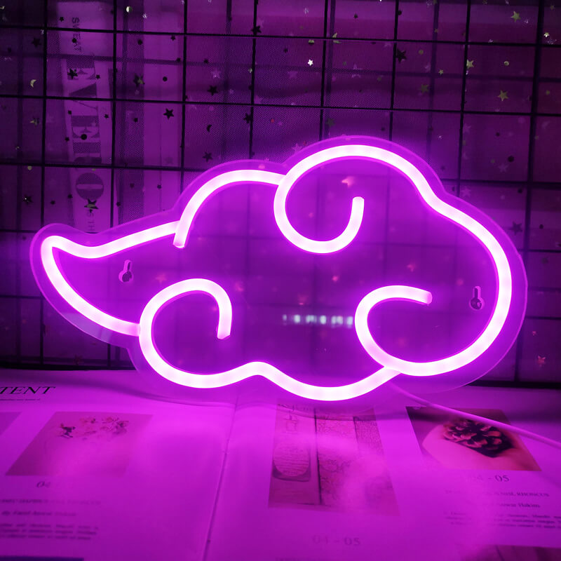 Anime Cloud Neon Sign — Warm LED Mood Lighting for Bedside — Lifestyle 5