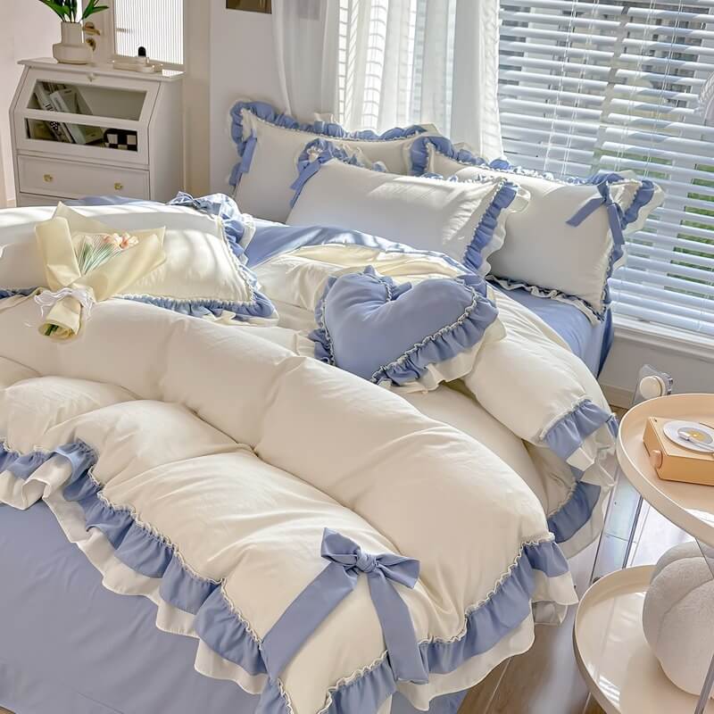 Arch-Frill Cotton Bedding Set — Sculptural Trim for Considered Beds — Detail