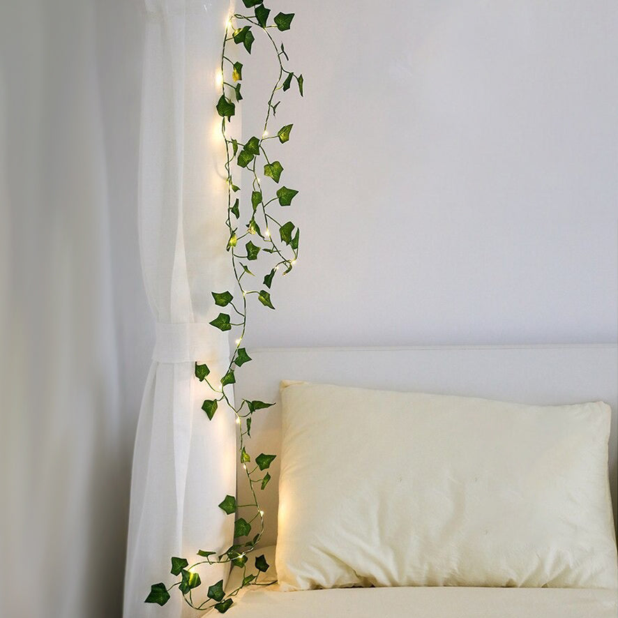 Single Vine String Light Set — Warm LED Mood Lighting for Bedside — Front view