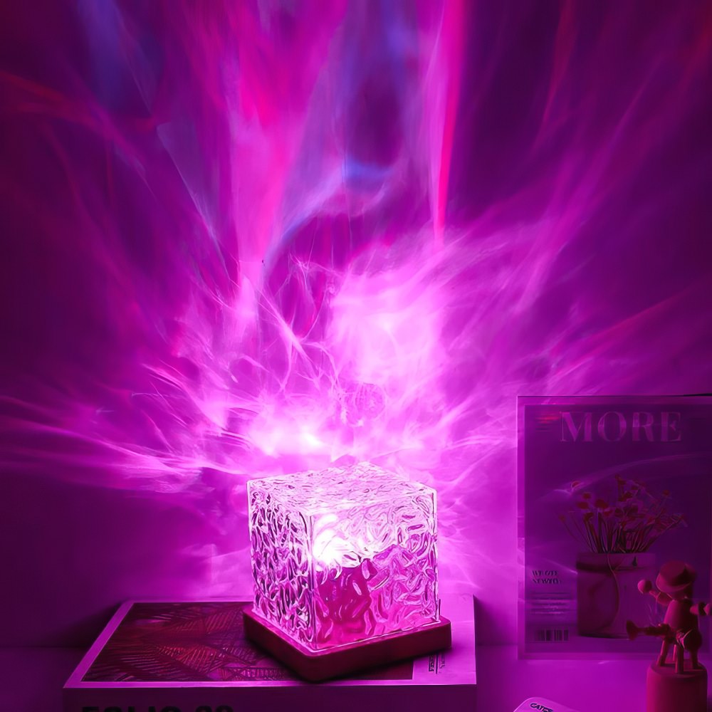 Aurora Cube Night Light — Warm LED Mood Lighting for Bedside — Detail