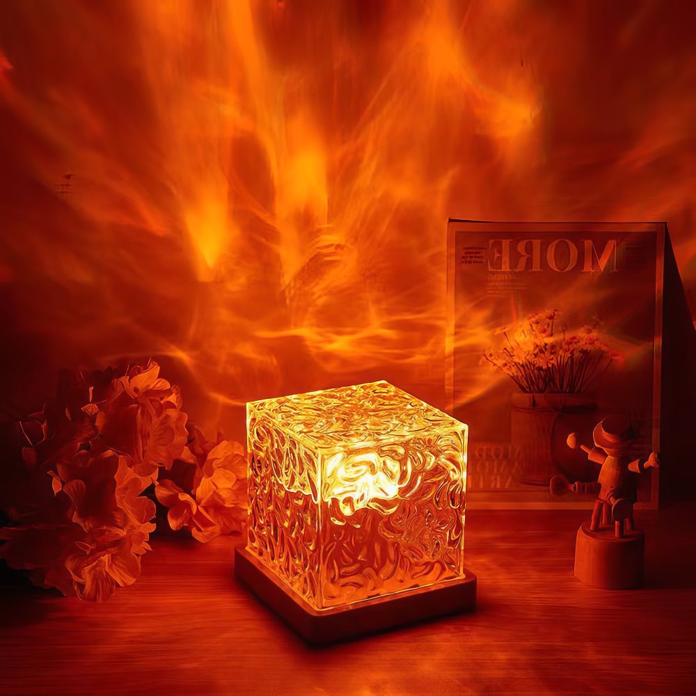 Aurora Cube Night Light — Projected Ambient Glow for Bedrooms — Lifestyle 1