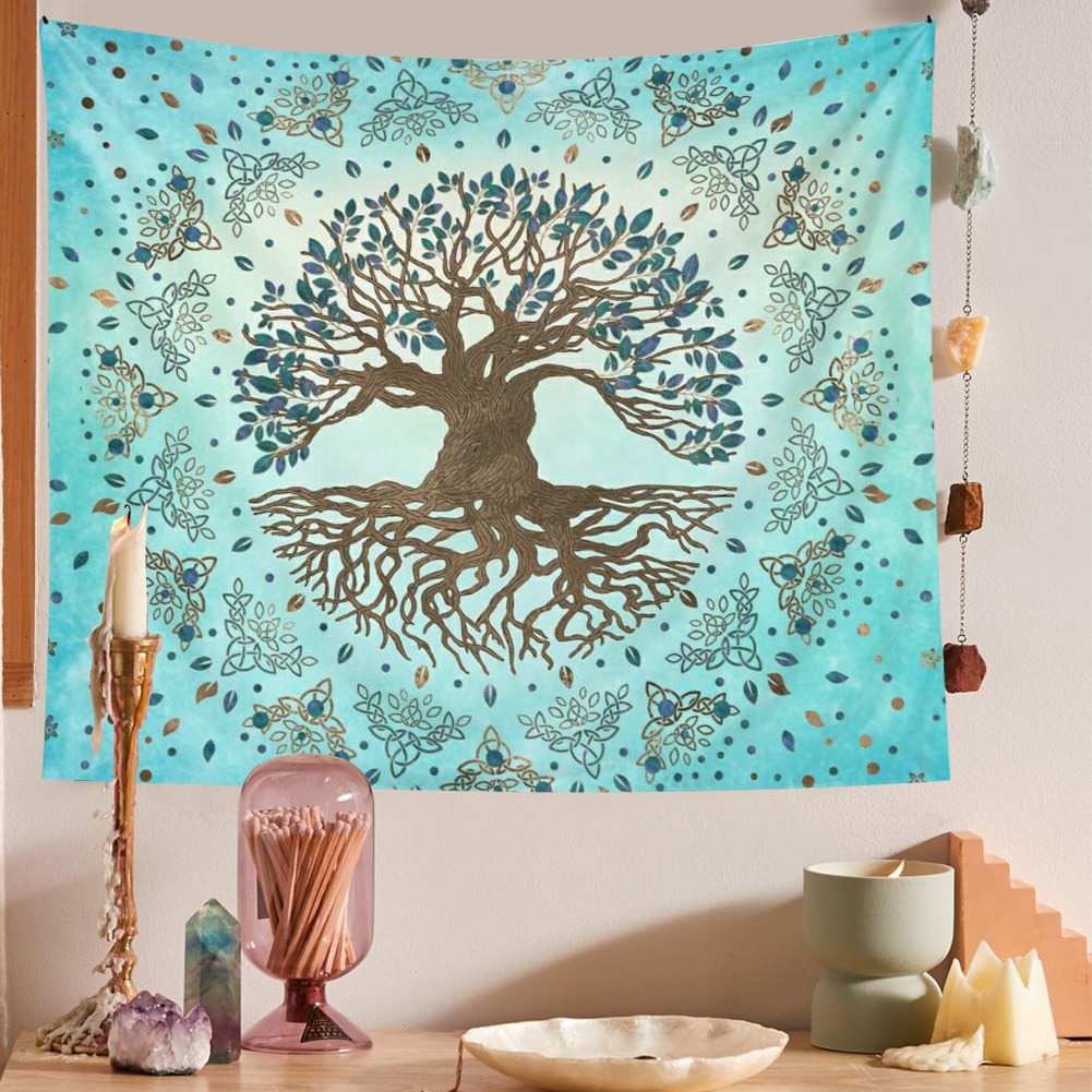 Tree of Life d'Azur Tapestry — Considered Home Styling — Lifestyle 1