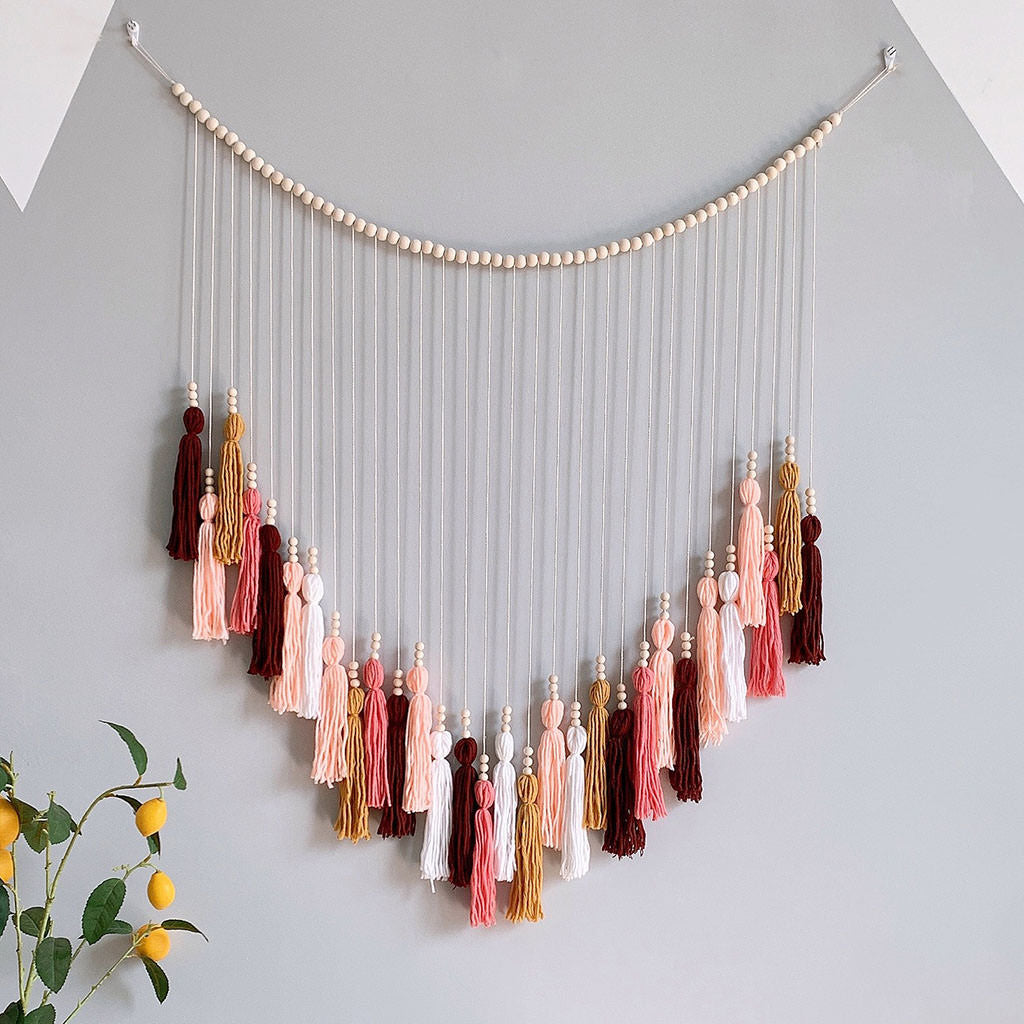 Beads & Tassels Tapestry Wall Decor — Considered Home Styling — Detail