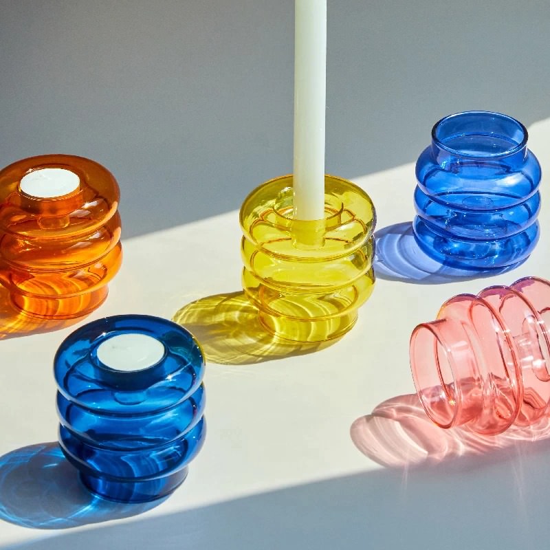 Bibendum Glass Candle Holder — Decorative Vase for Considered Styling — Front view