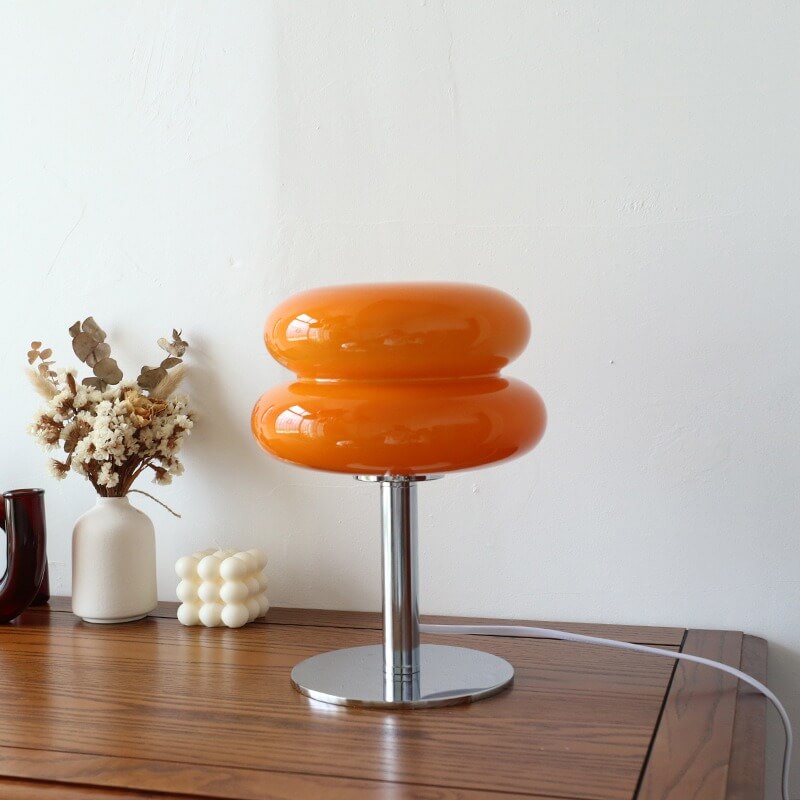 Retro '50s Egg Tart Table Lamp — Warm LED Mood Lighting for Bedside — Lifestyle 6