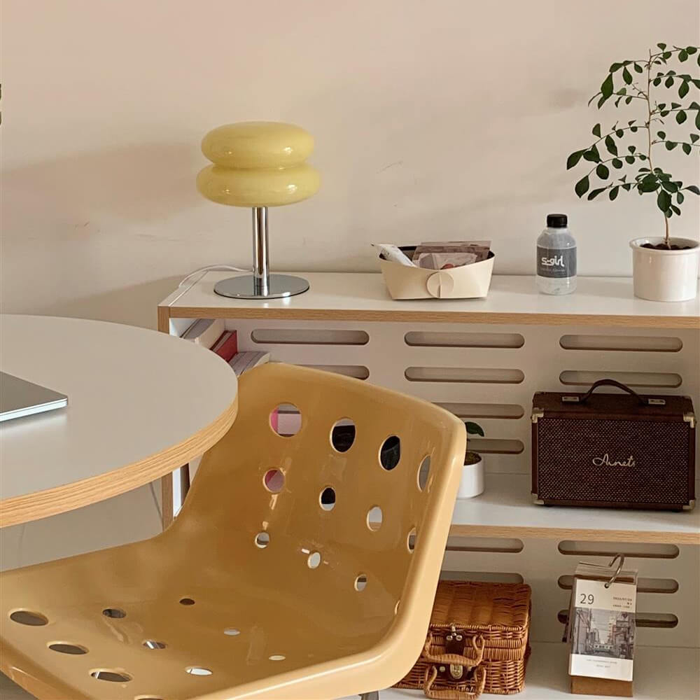 Egg Tart Table Lamp — Retro Bedside Mood Lighting with Warm LED — Lifestyle 8