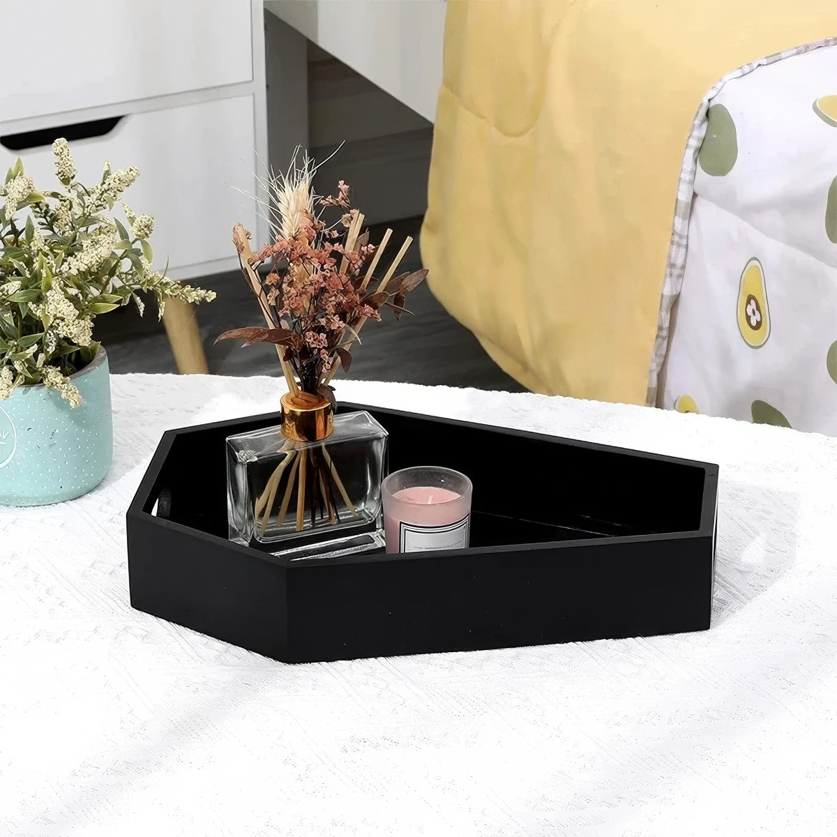 Black Arch Storage Tray — Sculptural Catch-All for Bedside Essentials — Lifestyle 2