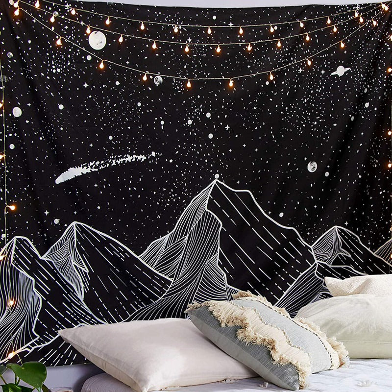 Starry Night Mountains Tapestry — Considered Home Styling — Detail
