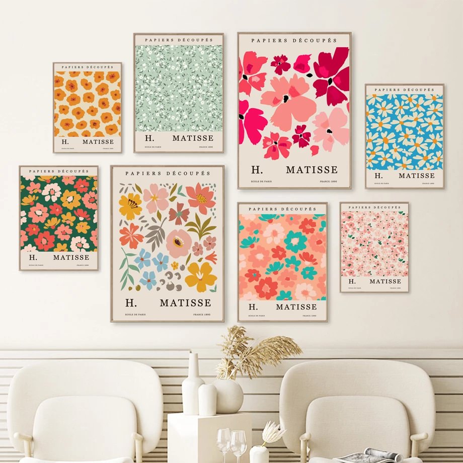 Blooming Flowers Gallery Wall Canvas Posters — Considered Home Styling — Front view