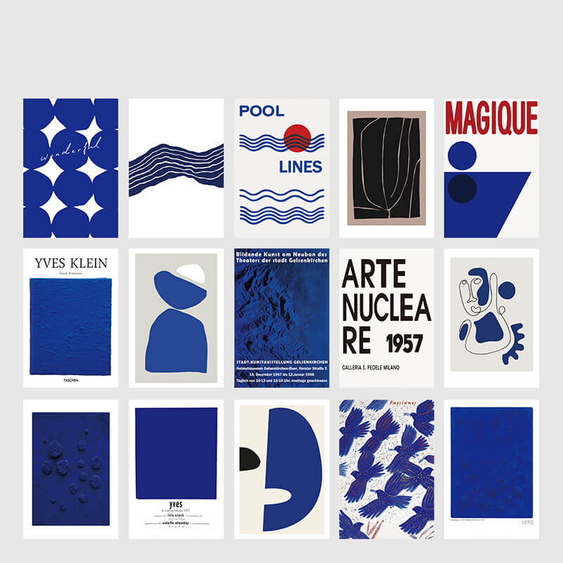 French Blue Prints Wall Collage Postcards — Considered Home Styling — Lifestyle 6