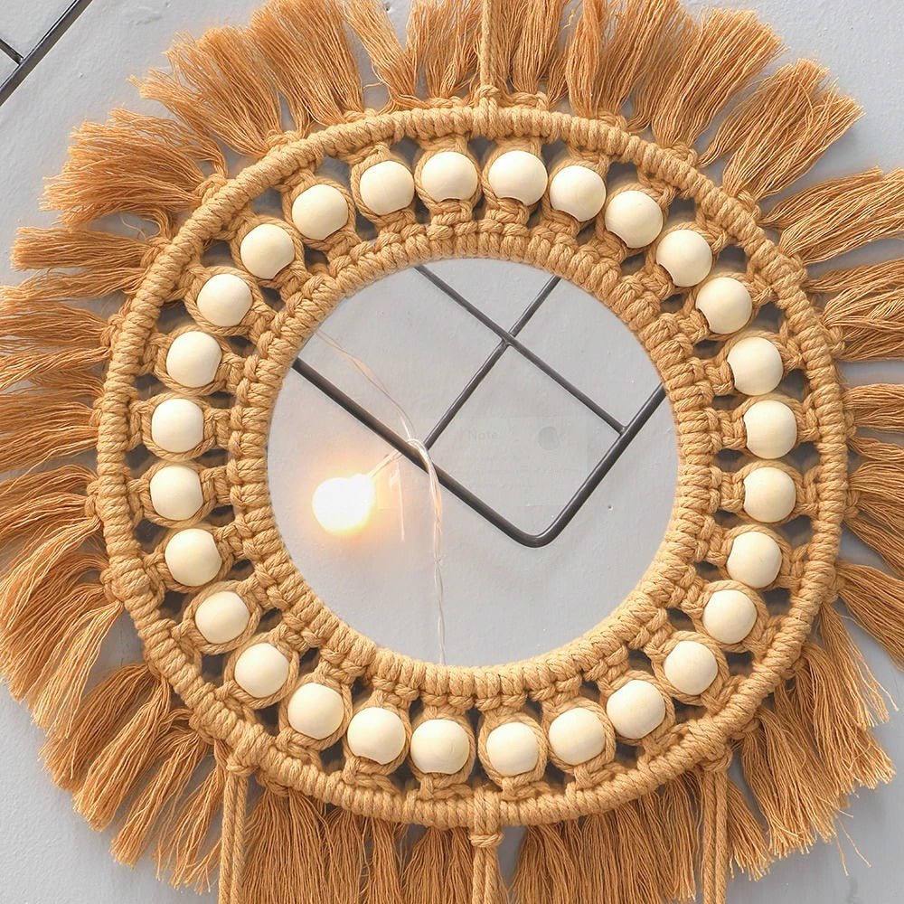 Boho Brown Macrame Mirror — Considered Home Styling — Detail