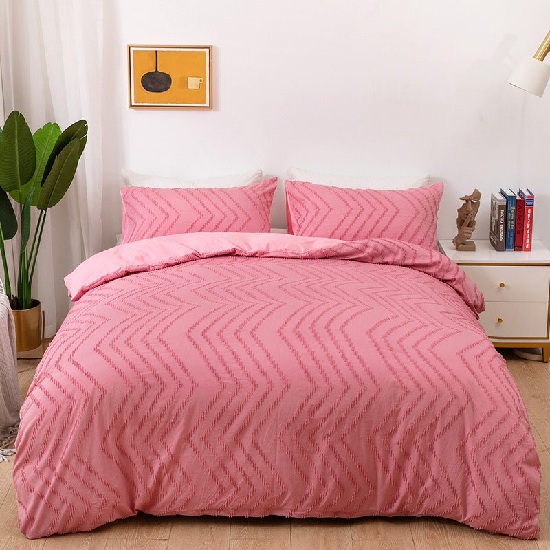 Zig Zag Fringe Duvet Cover Set — Boho Fringed Bedding for Layered Bedrooms — Lifestyle 8