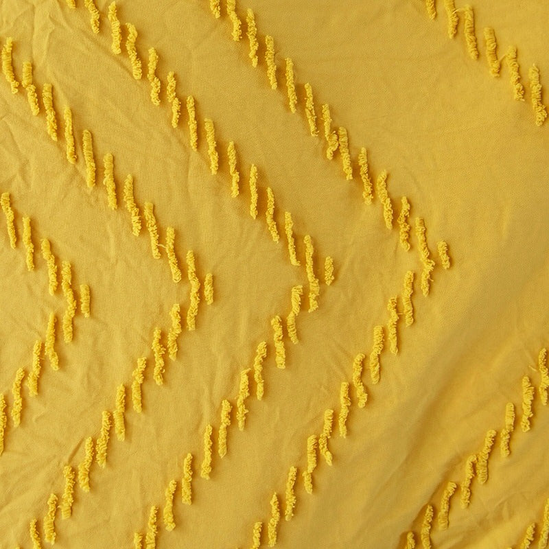 Zig Zag Fringe Duvet Cover Set — Boho Fringed Bedding for Layered Bedrooms — Lifestyle 1