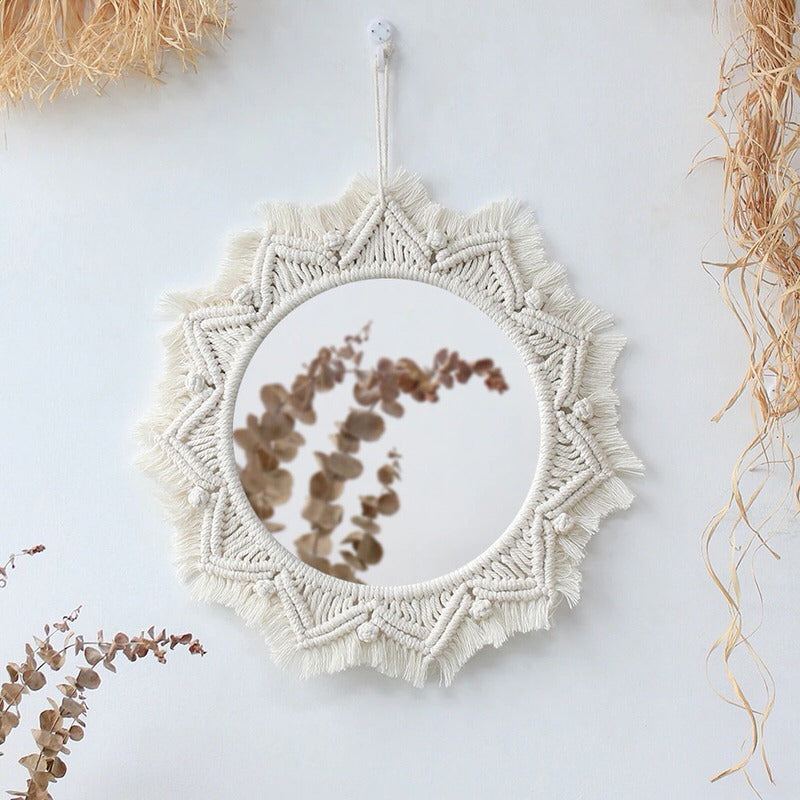 Macrame Wall Hanging Round Mirror — Considered Home Styling — Detail
