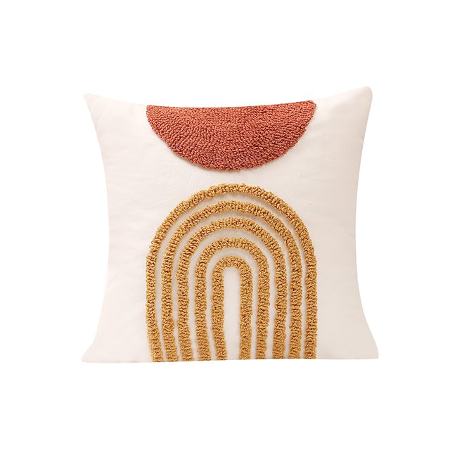 Boho Tufted Arcs Cushion Cover — Soft Textured Pillow for Bedroom Layering — Lifestyle 4