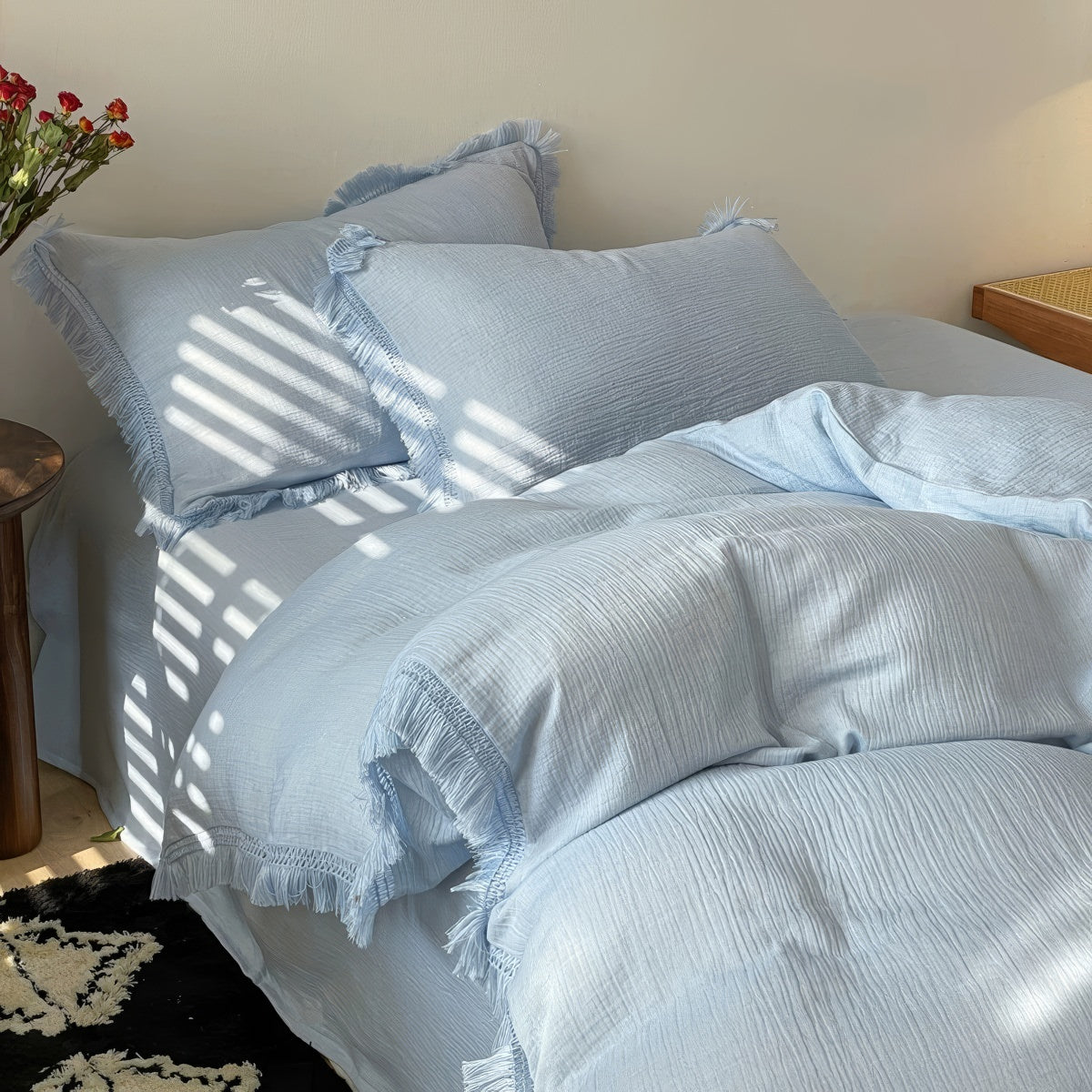 Fringe-Edge Bedding Set — Soft-Touch Cotton Duvet & Pillowcases — Lifestyle 8