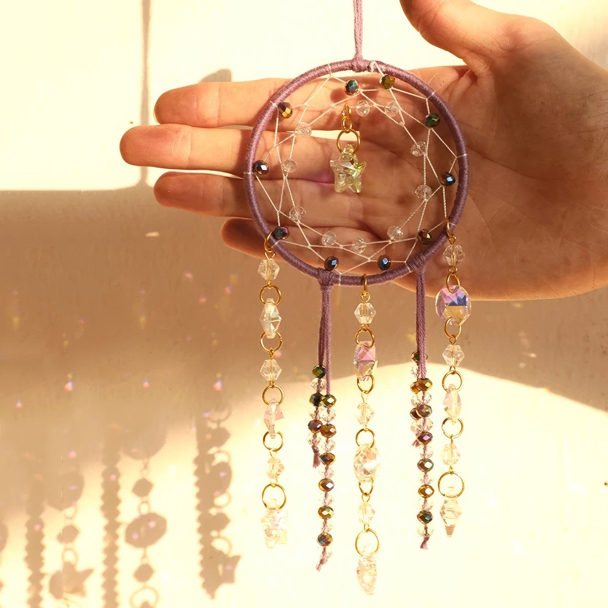 Boho Star Round Macrame Suncatcher — Considered Home Styling